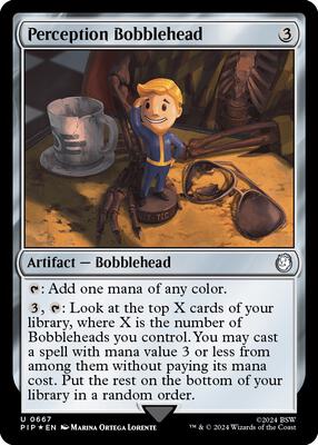 Perception Bobblehead (Surge Foil) card from Universes Beyond: Fallout