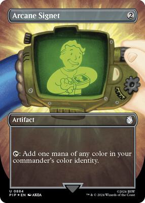 Arcane Signet (Borderless) (Surge Foil) card from Universes Beyond: Fallout