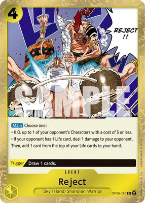 Reject card from Wings of the Captain
