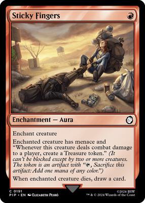 Sticky Fingers card from Universes Beyond: Fallout