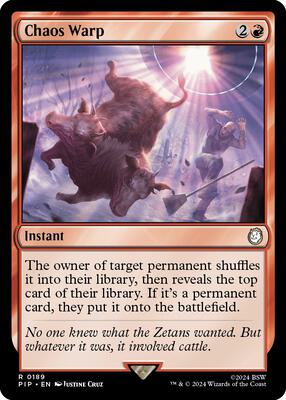 Chaos Warp card from Universes Beyond: Fallout