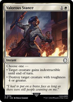 Valorous Stance card from Universes Beyond: Fallout