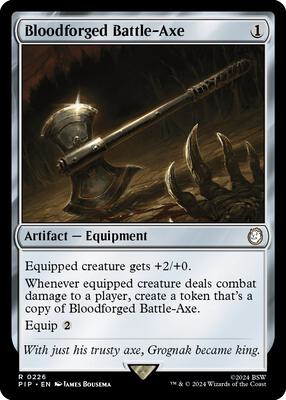 Bloodforged Battle-Axe card from Universes Beyond: Fallout