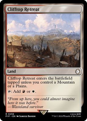Clifftop Retreat card from Universes Beyond: Fallout