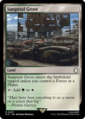 Sunpetal Grove card from Universes Beyond: Fallout