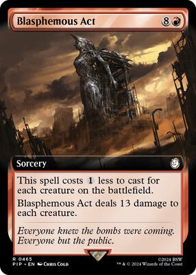 Blasphemous Act (Extended Art) card from Universes Beyond: Fallout
