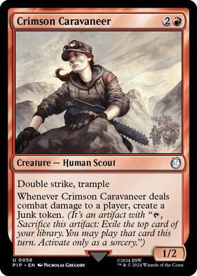 Crimson Caravaneer card from Universes Beyond: Fallout