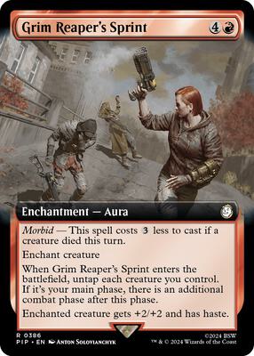 Grim Reaper's Sprint (Extended Art) card from Universes Beyond: Fallout