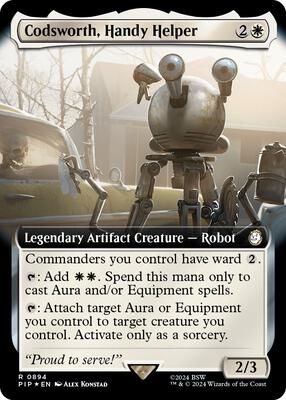 Codsworth, Handy Helper (Extended Art) (Surge Foil) card from Universes Beyond: Fallout