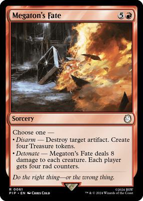 Megaton's Fate card from Universes Beyond: Fallout