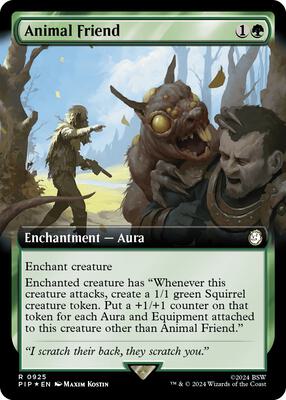Animal Friend (Extended Art) (Surge Foil) card from Universes Beyond: Fallout
