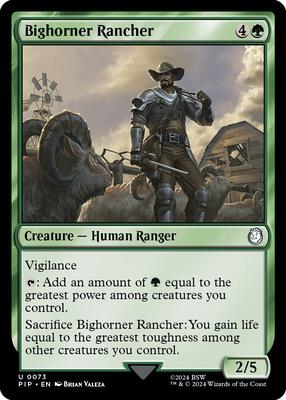 Bighorner Rancher card from Universes Beyond: Fallout