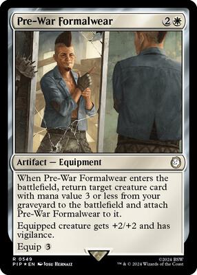 Pre-War Formalwear (Surge Foil) card from Universes Beyond: Fallout
