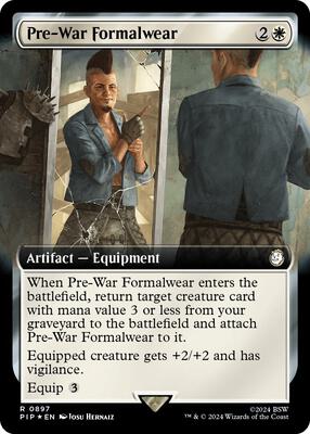 Pre-War Formalwear (Extended Art) (Surge Foil) card from Universes Beyond: Fallout