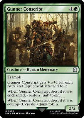 Gunner Conscript (Surge Foil) card from Universes Beyond: Fallout