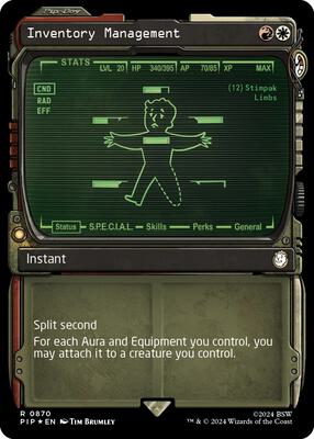 Inventory Management (Showcase) (Surge Foil) card from Universes Beyond: Fallout