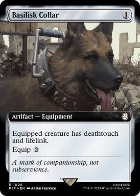 Basilisk Collar (Extended Art) (Surge Foil) card from Universes Beyond: Fallout