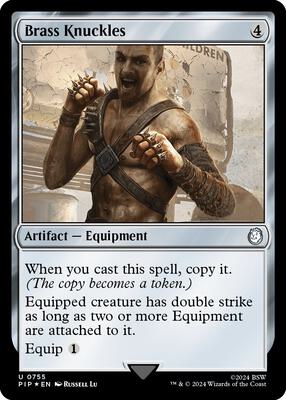 Brass Knuckles (Surge Foil) card from Universes Beyond: Fallout