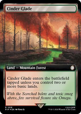 Cinder Glade (Extended Art) (Surge Foil) card from Universes Beyond: Fallout