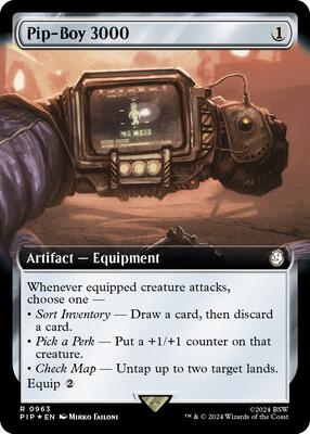 Pip-Boy 3000 (Extended Art) (Surge Foil) card from Universes Beyond: Fallout