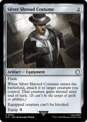 Silver Shroud Costume card from Universes Beyond: Fallout