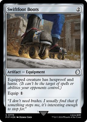 Swiftfoot Boots (Surge Foil) card from Universes Beyond: Fallout