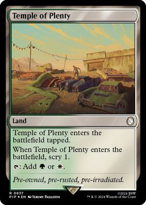 Temple of Plenty (Surge Foil) card from Universes Beyond: Fallout