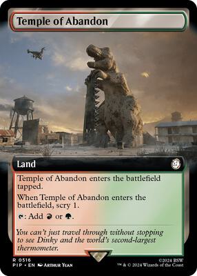 Temple of Abandon (Extended Art) card from Universes Beyond: Fallout
