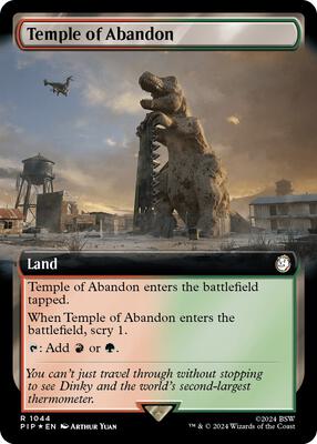 Temple of Abandon (Extended Art) (Surge Foil) card from Universes Beyond: Fallout
