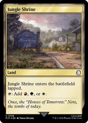 Jungle Shrine (Surge Foil) card from Universes Beyond: Fallout