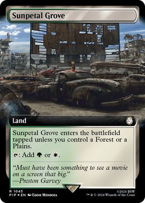 Sunpetal Grove (Extended Art) (Surge Foil) card from Universes Beyond: Fallout