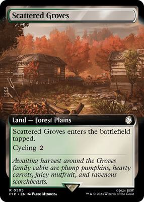 Scattered Groves (Extended Art) card from Universes Beyond: Fallout