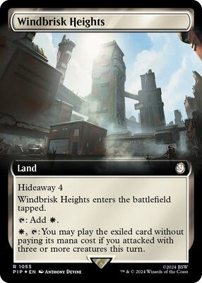 Windbrisk Heights (Extended Art) (Surge Foil) card from Universes Beyond: Fallout