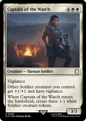 Captain of the Watch (Surge Foil) card from Universes Beyond: Fallout