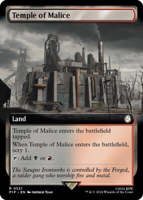 Temple of Malice (Extended Art) card from Universes Beyond: Fallout