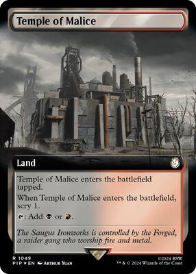 Temple of Malice (Extended Art) (Surge Foil) card from Universes Beyond: Fallout