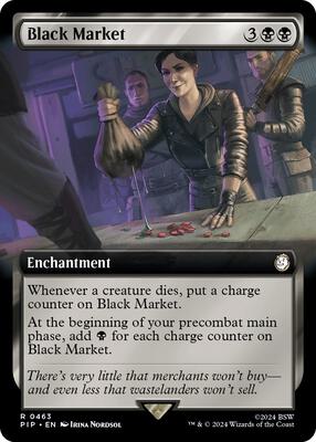 Black Market (Extended Art) card from Universes Beyond: Fallout