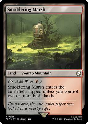 Smoldering Marsh (Surge Foil) card from Universes Beyond: Fallout