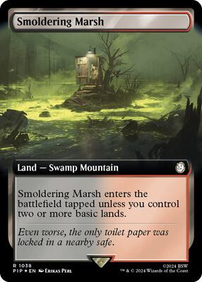 Smoldering Marsh (Extended Art) (Surge Foil) card from Universes Beyond: Fallout