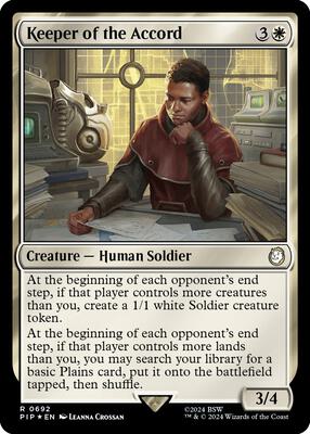 Keeper of the Accord (Surge Foil) card from Universes Beyond: Fallout