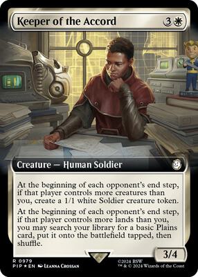 Keeper of the Accord (Extended Art) (Surge Foil) card from Universes Beyond: Fallout