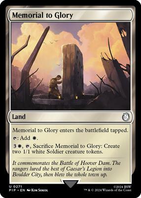 Memorial to Glory card from Universes Beyond: Fallout