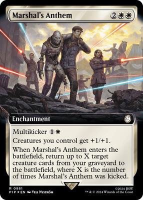 Marshal's Anthem (Extended Art) (Surge Foil) card from Universes Beyond: Fallout