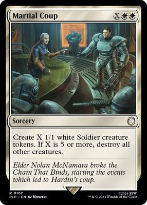 Martial Coup card from Universes Beyond: Fallout