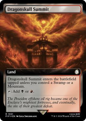 Dragonskull Summit (Extended Art) (Surge Foil) card from Universes Beyond: Fallout