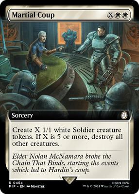 Martial Coup (Extended Art) card from Universes Beyond: Fallout