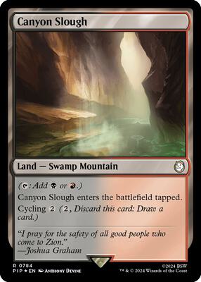Canyon Slough (Surge Foil) card from Universes Beyond: Fallout