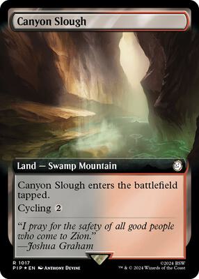 Canyon Slough (Extended Art) (Surge Foil) card from Universes Beyond: Fallout