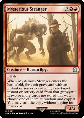 Mysterious Stranger (Surge Foil) card from Universes Beyond: Fallout