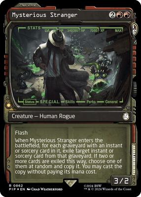 Mysterious Stranger (Showcase) (Surge Foil) card from Universes Beyond: Fallout